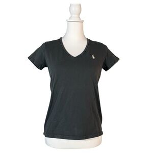Polo Ralph Lauren Gray V-Neck T-Shirt Women’s M Short Sleeve 100% Cotton Casual